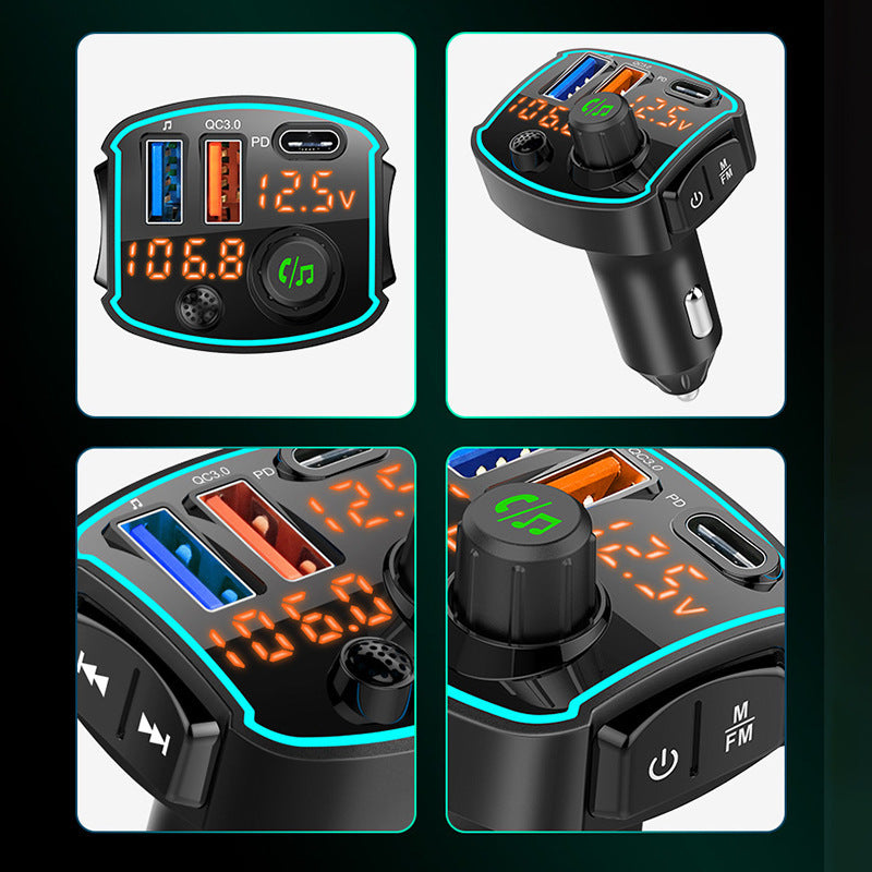 Lecteur MP3 Bluetooth Voiture avec Chargeur USB Rapide - Double Écran FM