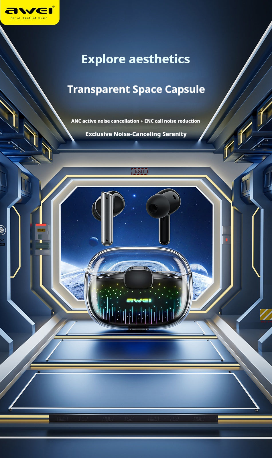 AWEI Starry Sky Gaming Bluetooth Headset - Livré uniquement en Italie 🇮🇹