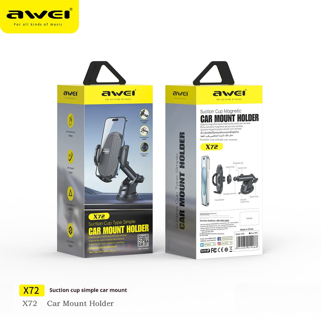 Support Téléphone Voiture Ventouse - Rotation 360° - Livré uniquement en Italie 🇮🇹