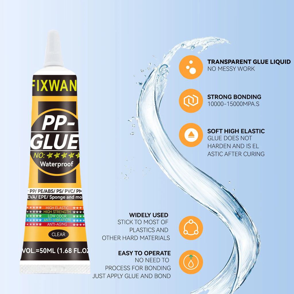Colle Plastique FIXWANT 50ml - PP PE PVC Cuir - Étanche et Ultra Résistante