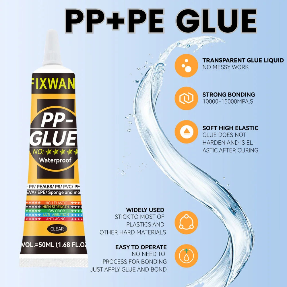 Colle Plastique FIXWANT 50ml - PP PE PVC Cuir - Étanche et Ultra Résistante