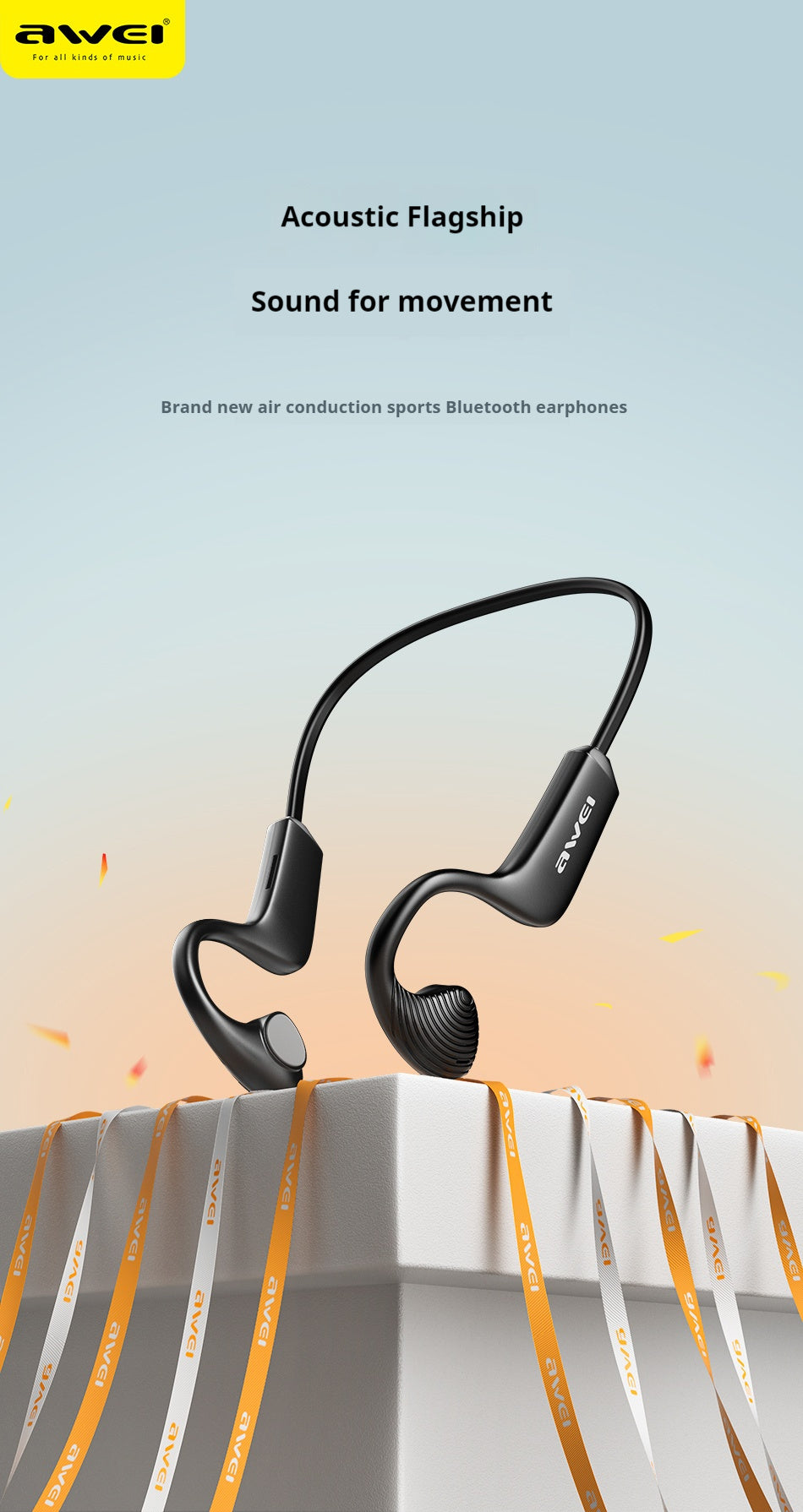 AWEI Air Conduction Sports Bluetooth Headset - Livré uniquement en Italie 🇮🇹