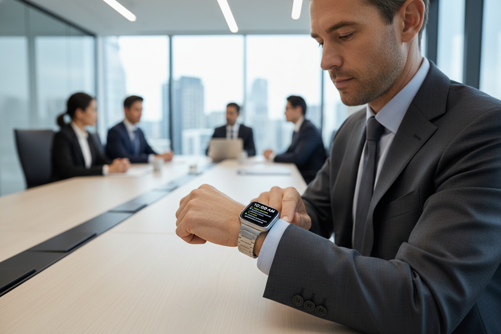 Businessman avec Apple Watch Series 7
