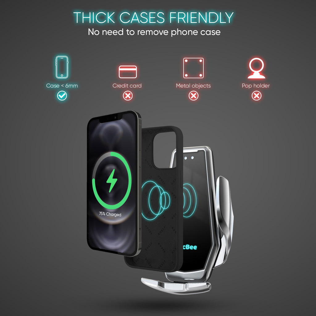 15W Wireless Car Charger - Fast Charging iPhone & Android - USA Warehouse