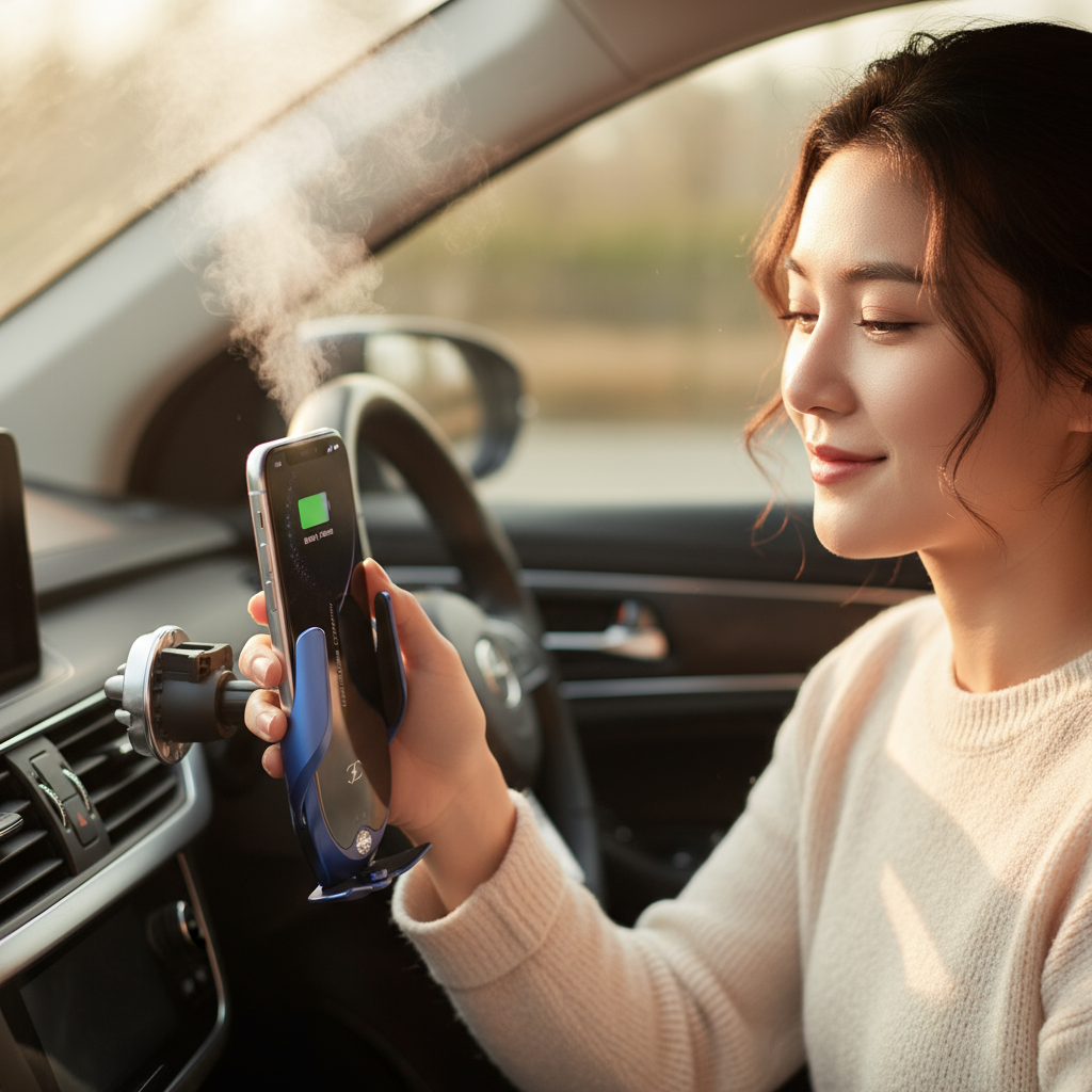 Main plaçant le téléphone sur le chargeur