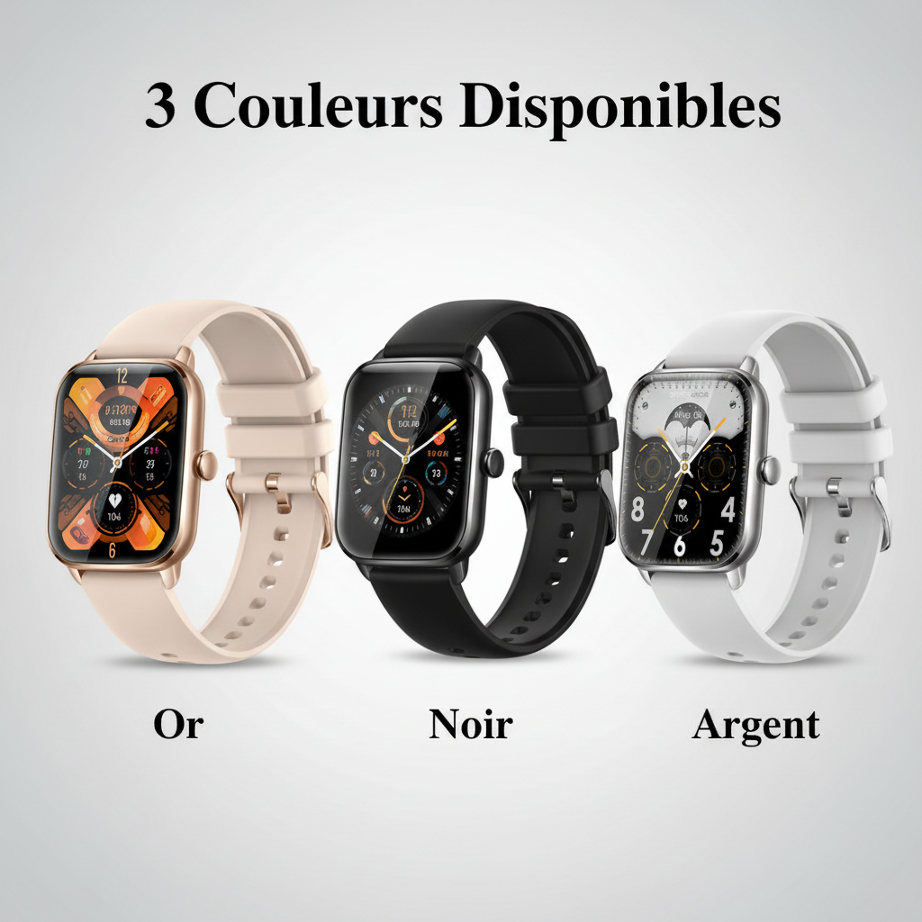 Photo 5 - 3 couleurs corrigée or noir argent montre connectée