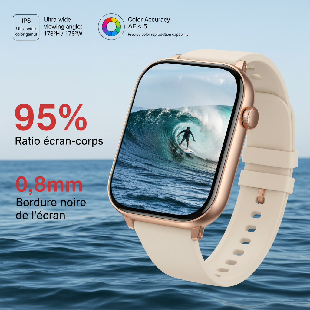 Spécifications Écran - SENBONO montre connectée