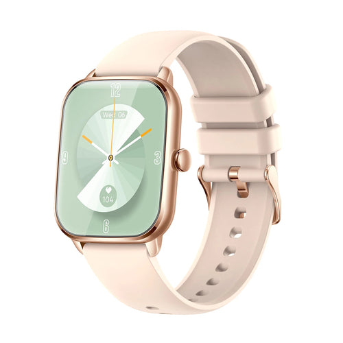 montre intelligente femme rose gold bracelet silicone élégante
