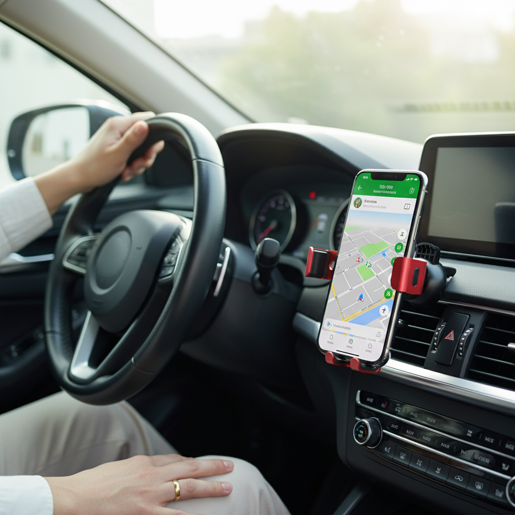 Support téléphone voiture réel en utilisation
